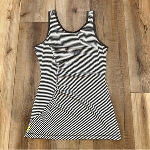 Lole Stripped Deep Back Stretch Tank Top Raisin White Small
